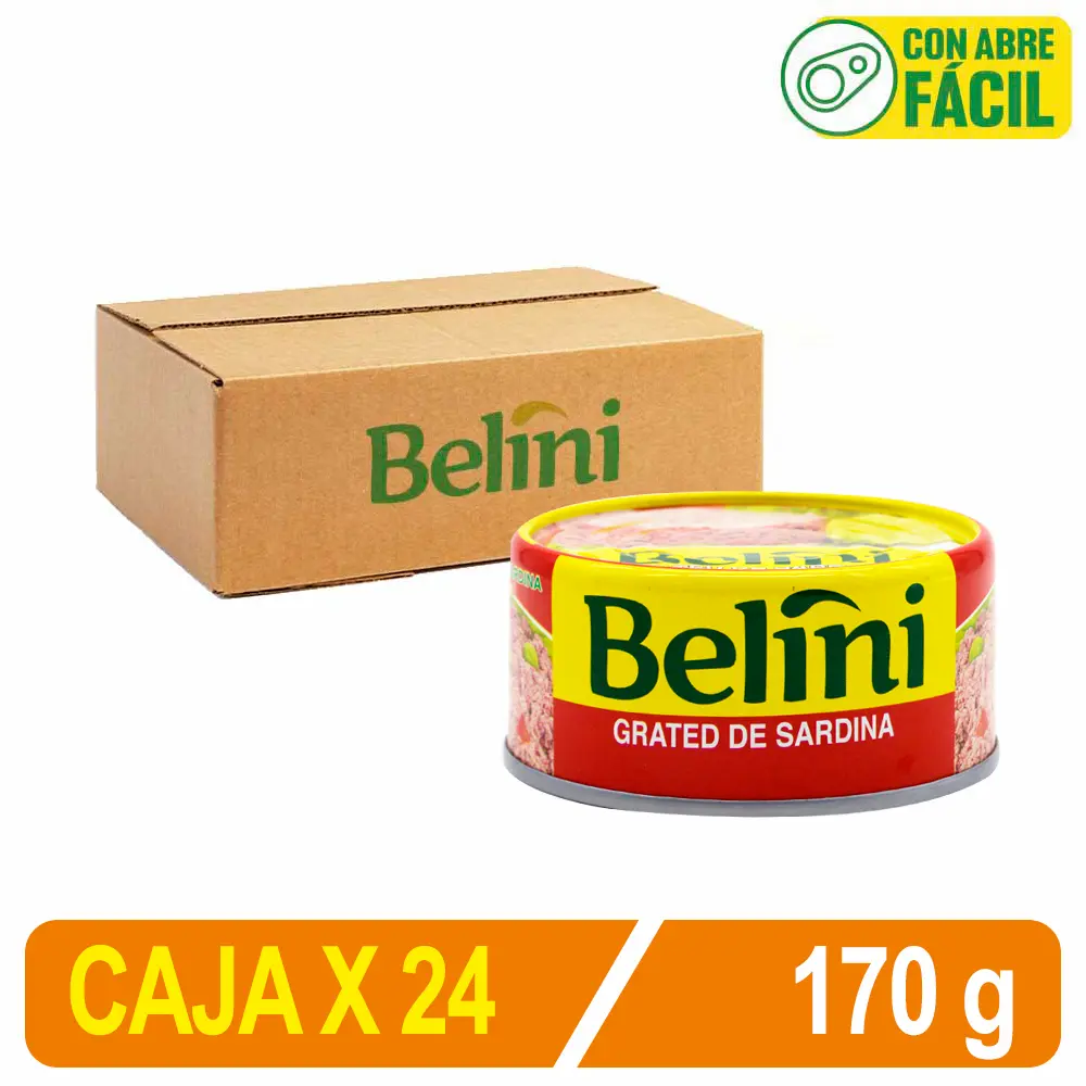 Grated de Sardina BELINI en Agua y Sal 170g | Tableta X 24 Uni