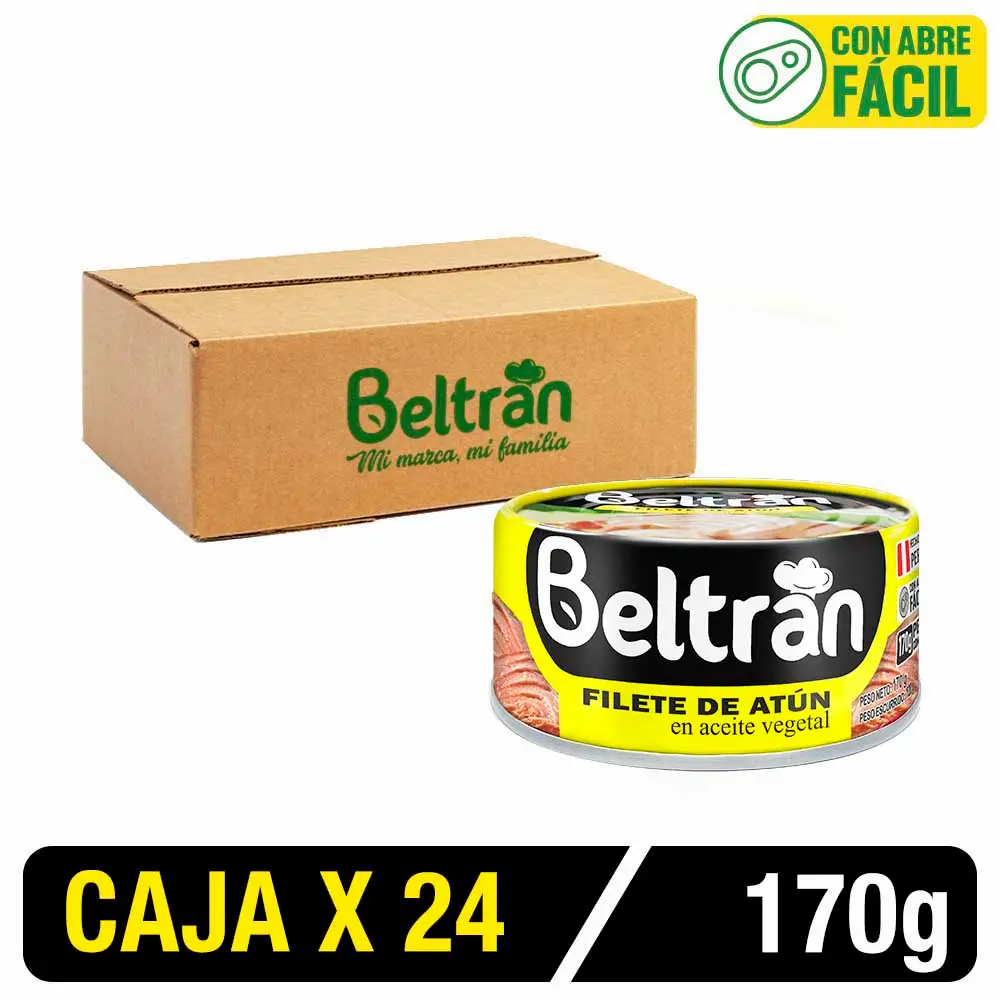 Filete de Atún BELTRAN en Agua y Sal 170g | Tableta X 24 Uni