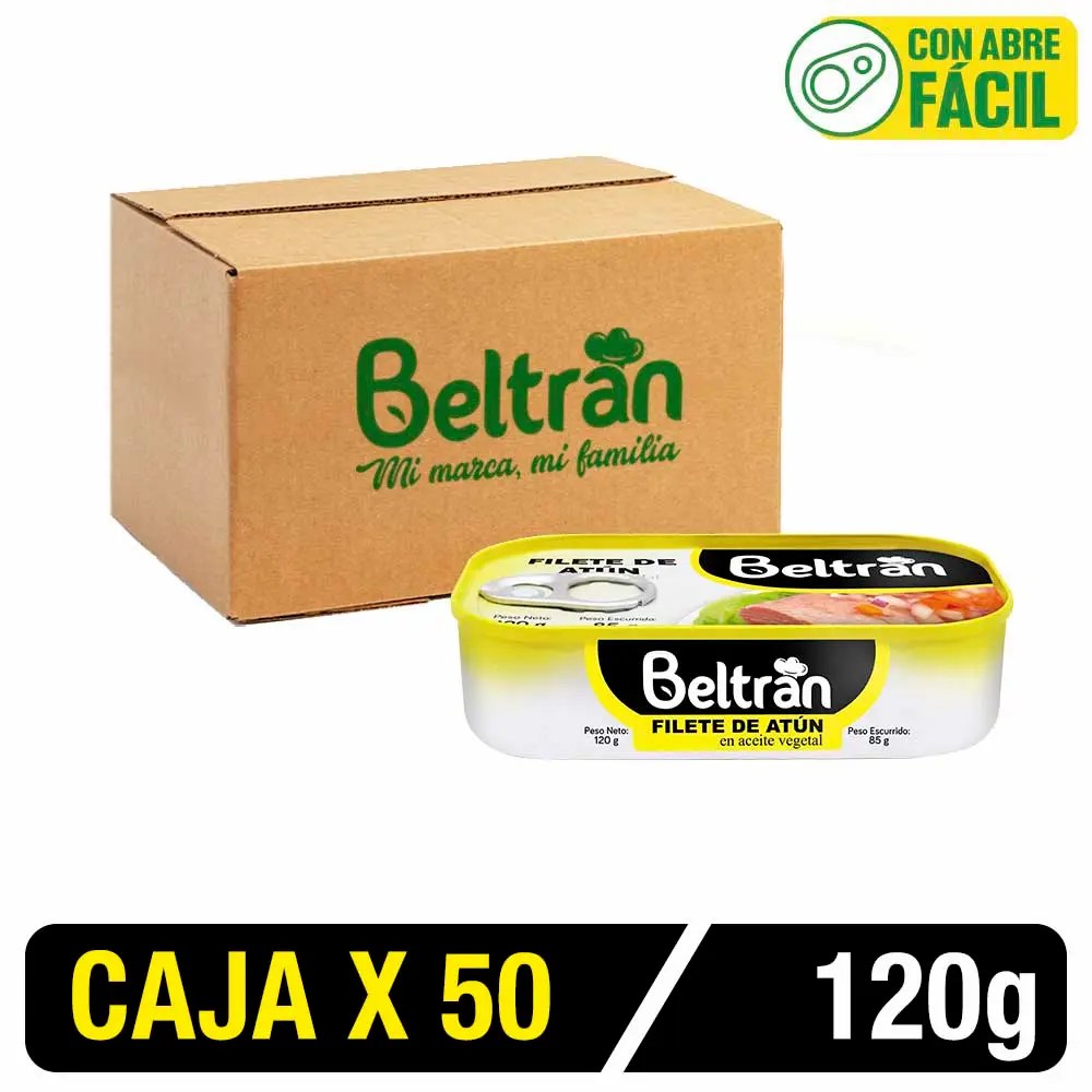 Filete de Atún BELTRAN en Aceite 1/4 Club | Caja X 50 Uni