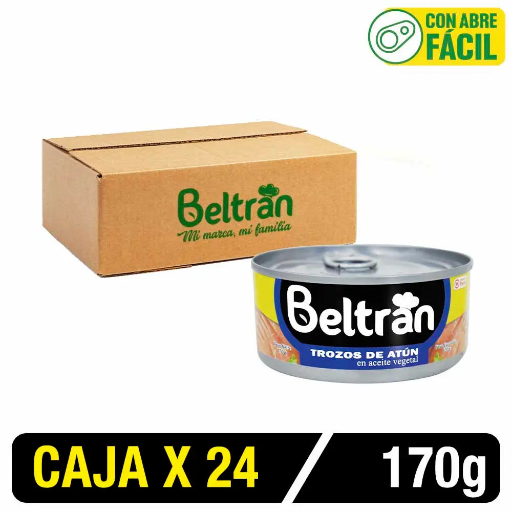 Trozos de Atún BELTRAN En Aceite 170g | Tableta X 24 Uni