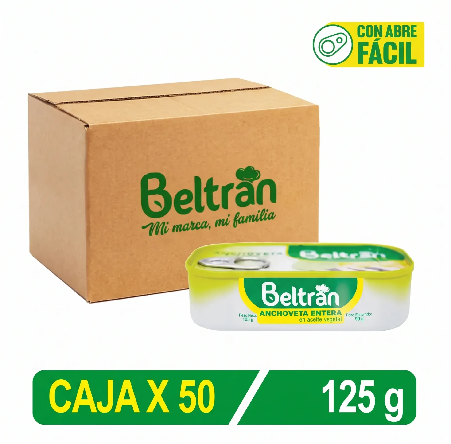 Entero de Sardina BELTRAN en Aceite 1/4 Club | Caja X 50 Uni