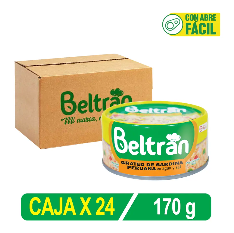 Grated de Sardina BELTRAN en Agua y Sal 170g | Tableta X 24 Uni