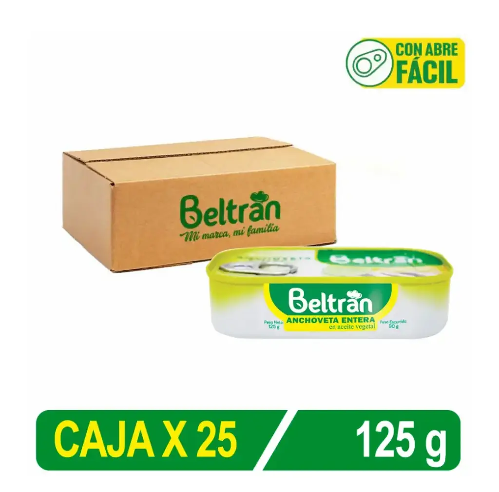 Entero de Sardina BELTRAN Lito. en Aceite 1/4 Club | Caja X 25 Uni