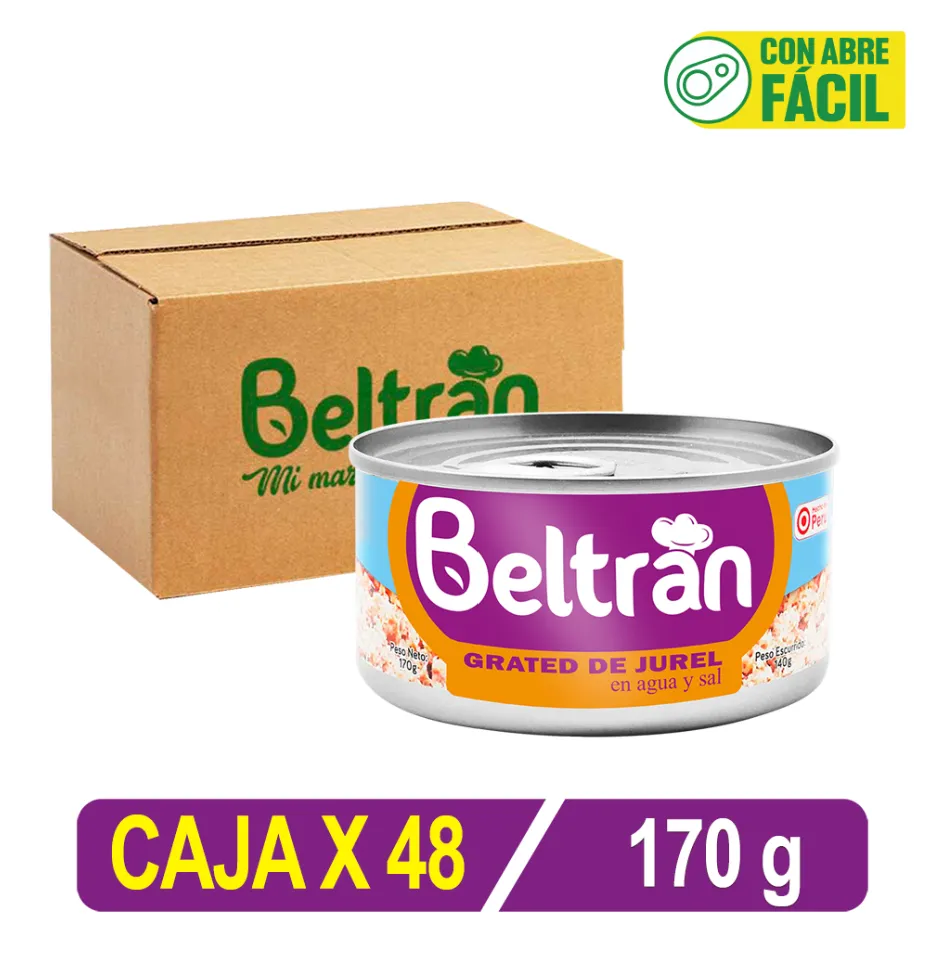 Grated de Jurel BELTRAN en Agua y Sal 170g | Caja X 48 Uni