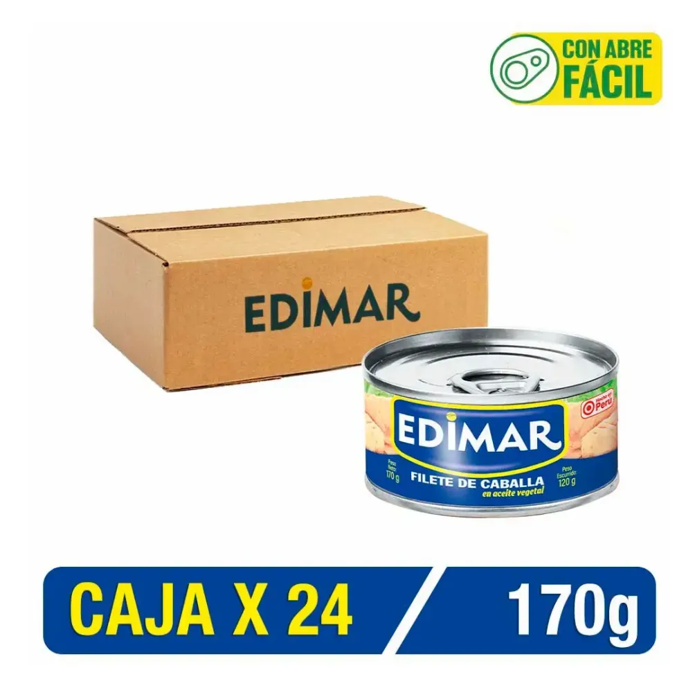 Filete de Caballa EDIMAR en Aceite 170g | Tableta X 24 Uni